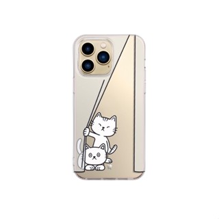 CaseStudi Cast Series เคสใส for 14 / 14 Plus / 14 Pro / 14 Pro Max - Peeping Cat