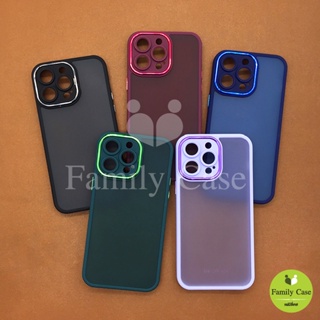 Oppo A15/A16/A17/A57 2022/Reno 8z/เคสขอบสีหลังขุ่นกันเลนส์กล้อง ขอบสีเลนส์เงา