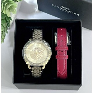 นาฬิกาข้อมือ หญิง ได้ 2สายคุ้มมากกกNEW Coach Boyfriend Womens Gift Set, 34mm