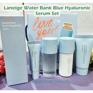 (Exp 2025,แท้จากเกาหลี) Laneige water bank blue hyaluronic serum set  เซ็ทเซรั่มเติมน้ำให้ผิวชุ่มชื้น พร้อมของแถมในกล่อง