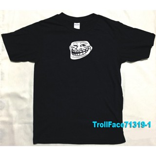 เสื้อยืดผ้าฝ้าย เสื้อยืดพิมพ์ลายพรีเมี่ยม Troll Face ผ้าฝ้าย 100% (71319-1)