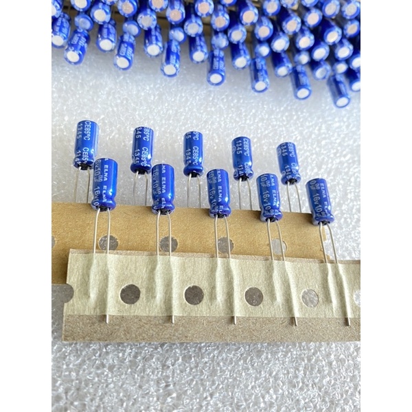 (แพ็ค10ตัว) C 10UF 16V ELNAแท้ใหม่ สีฟ้า5x11mm คาปาซิเตอร์ 10UF16V Capacitor 10UF16V C10UF16V C 10UF