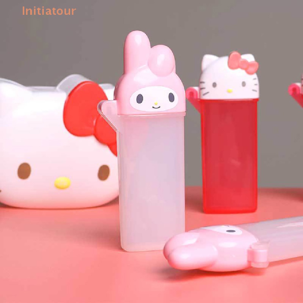 [Initiatour] กล่องเก็บสําลีก้าน ลายการ์ตูน Hello Kittys My Melody น่ารัก อุปกรณ์เสริม