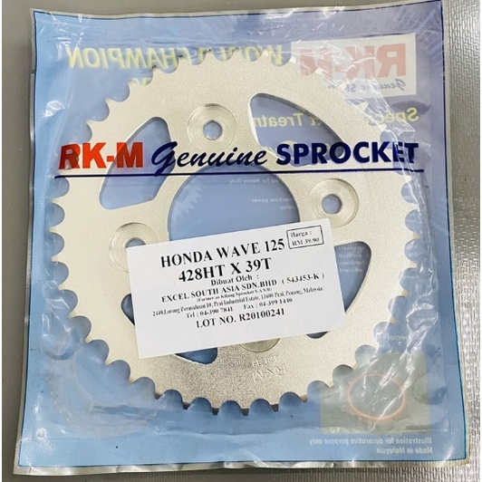 HONDA WAVE125 WAVE 125 WAVE110 FUTURE DASH 428H RKM RK-M RK SPROCKET 13T-15T & 33T-39T