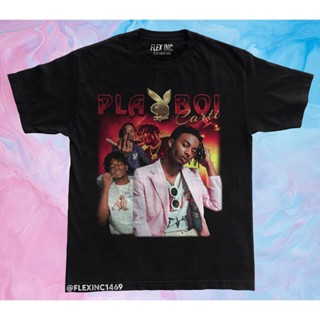 เสื้อยืดสีขาวผู้ชาย Kaos Playboi Carti วินเทจ Bootleg แร็พเสื้อยืดผู้หญิง