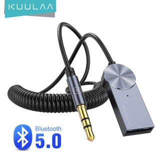 Kuulaa อะแดปเตอร์ดองเกิล บลูทูธ 5.0 USB เป็นแจ็ค 3.5 มม. สําหรับตัวรับส่งสัญญาณ BT รถยนต์