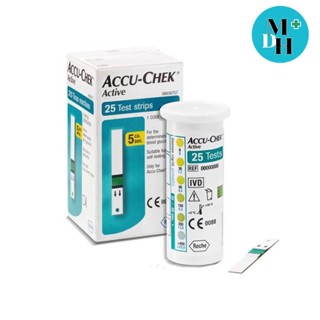 Accu-Chek Active Test Strips แถบตรวจระดับน้ำตาล แผ่นตรวจวัดระดับน้ำตาล ตรวจน้ำตาล 1 กล่อง บรรจุ 25 ชิ้น 07081