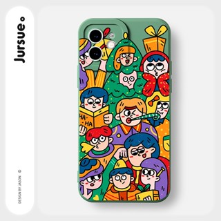 JURSUE เคสไอโฟน เคสซิลิโคนนุ่มกันกระแทกการ์ตูนน่ารักตลก เคสโทรศัพท์ Compatible for iPhone 14 13 12 11 Pro Max SE 2020 X XR XS 8 7 6 6S Plus พลัส Y2519