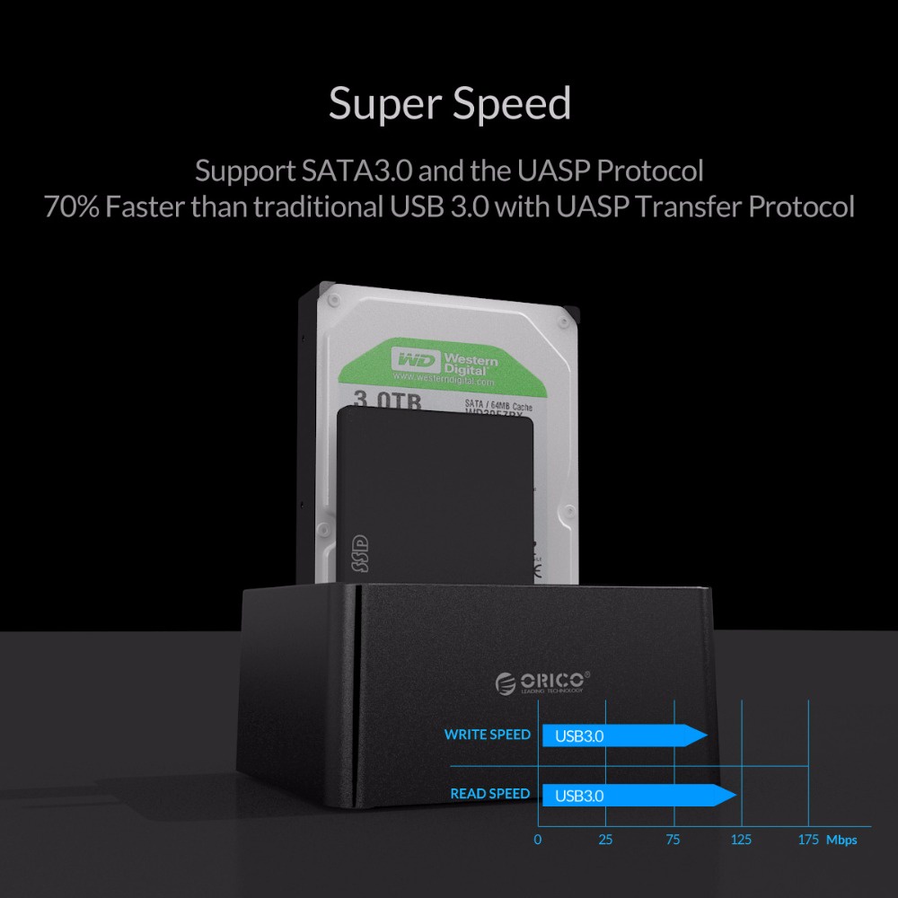 Orico Clone Docking Station 2.5/3.5 hddฮาร์ดไดรฟ์ HDD SATA เป็น USB 3.0 หลายฮาร์ดไดรฟ์ พร้อมออฟไลน์ Clone 2 Bay HDD(6629US3-C)