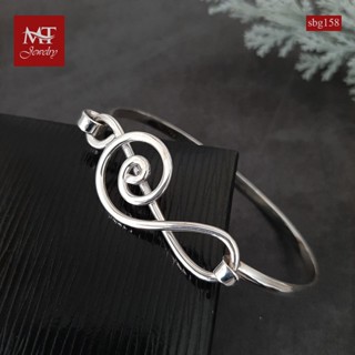 MT กำไลข้อมือเงินแท้ รูปกุญแจซอล คล้องเกี่ยวกัน ข้อมือ 17, 18 ซม. Solid 925 Sterling Silver Bangle (sbg158) MT Jewelry มณีธารา