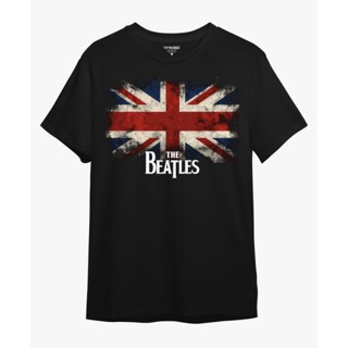 เสื้อยืด พิมพ์ลายธงชาติอังกฤษ The BEATLES