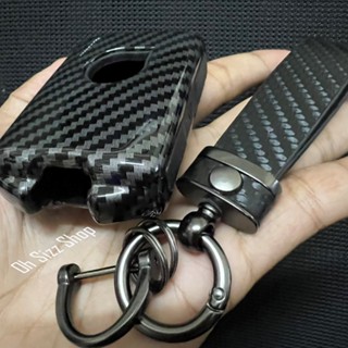 เคสรีโมทรถลายเคฟล่ารีโมทรถ Volvo XC 2022  Kevlar ABS /  Silicone Push button Guard)   Volvo 2022 Key Case S60L xc60 S90