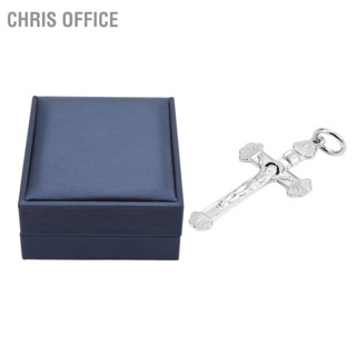 B"Chris Office สร้อยคอเงินแท้ 925 จี้ไม้กางเขนพระเยซู สวยหรู ของขวัญ สําหรับผู้ชาย และผู้หญิง