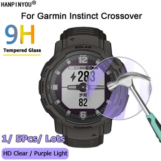 ฟิล์มกระจกนิรภัยกันรอยหน้าจอ 2.5D ป้องกันแสงสีม่วง สําหรับ Garmin Instinct Crossover SmartWatch Ultra Clear