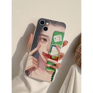 Animation Playful Girl เคสไอโฟน iPhone 11 8 Plus case X Xr Xs Max Se 2020 cover เคส iPhone 13 12 pro max 7 Plus 14 pro m