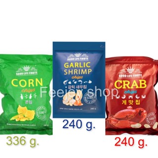 Finuted 🦞Garlic Shrimp Chips 240กรัม 🌽corn chips 336g🦀ข้าวเกรียบรสปู 240g.เกาหลี :•: ถุงใหญ่