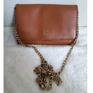 Used Tory Burch Crossbody Brown Color กระเป๋าโทรี่ บอร์ช สีน้ำตาล สะพานข้าง มือสอง ของแท้