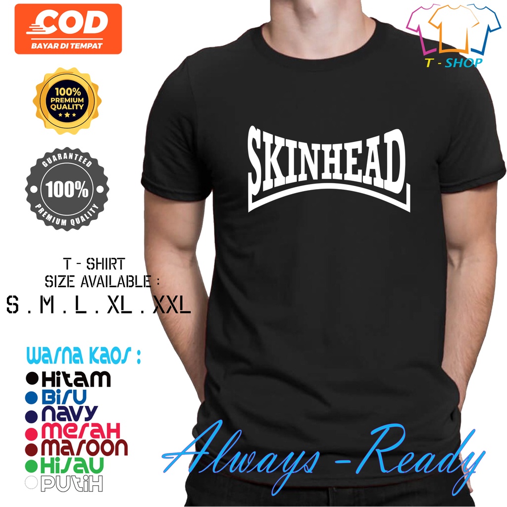 Cool Skinhead Band Logo Music Distro เสื้อยืด