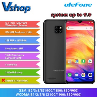 Ulefone Note 7 1GB 16GB Triple Camera Mobile Phone 6.1 MT6580A Quad Core Android 9.0 Cellphone Dual SIM Face ID Smartphone