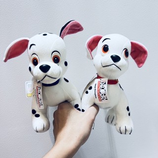 ขายคู่ ตุ๊กตา หมา101 Dalmatians ขนาด8.5”x8.5” หูขาหาง ดัดได้ ป้ายห้อย ตำหนิคิ้วหาย1ข้าง งานสะสม สภาพ95% สวยมาก ยืนได้