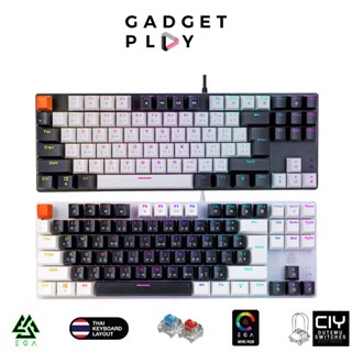 [กรุงเทพฯ ด่วน 1 ชั่วโมง] EGA LITE K104 TKL Mechanical CIY เปลี่ยนสวิตช์ได้ MINI RGB มี 2 สี Black/White ประกันศูนย์ไทย