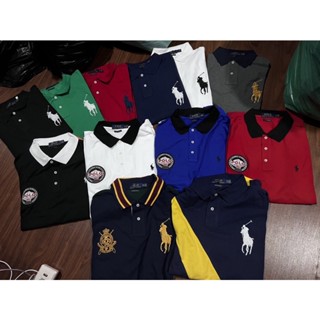 เสื้อโปโลเชิ้ต โปโล ราล์ฟ ลอเรน POLO RALPH LAUREN ของแท้ รุ่น  CUSTOM SLIM FIT Big Size for Men ขนาดใหญ่ แขนสั้น