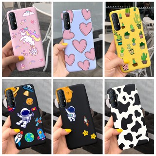 Oppo Reno3 Pro / Reno3 3Pro เคสโทรศัพท์การ์ตูนกระบองเพชรนักบินอวกาศน่ารัก Reno 3 Pro สีลูกกวาดซิลิโคนนุ่ม TPU Case