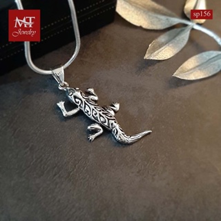 MT จี้เงินแท้ รูปจิ้งจก งานรมดำ Solid 925 Sterling Silver Oxidized Filigree Lizard Pendant (sp156) MT Jewelry มณีธารา