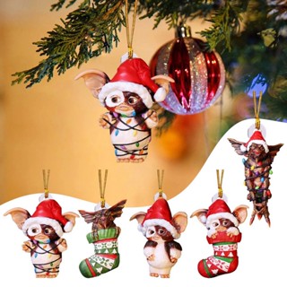 Gremlins Gizmo Fairy Light Ornament Santa Hat Hanging Christmas Figurine Ornament Decor