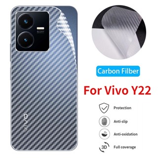 ฟิล์มกันรอยหน้าจอ คาร์บอนไฟเบอร์ แบบใส กันรอยขีดข่วน สําหรับ Vivo V25 V25e Pro Y35 Y22 Y22s 5G 4G 2022