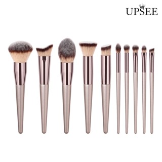 Upsee♥แปรงแต่งหน้า แบบพกพา ด้ามจับสีทองแชมเปญ 1ชิ้น