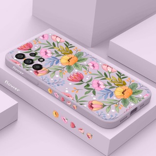 เคสโทรศัพท์มือถือ ซิลิโคน ลายดอกไม้ หัวใจ สําหรับ Samsung Galaxy A73 A53 A33 A23 5G