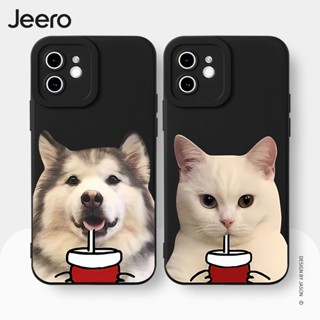 Jeero เคสคู่ เคสไอโฟน คู่รัก กันกระแทกซิลิโคนนุ่มน่ารักตลก เคสโทรศัพท์ Compatible for iPhone 15 14 13 12 11 Pro Max SE 2020 X XR XS 8 7 6 6S Plus พลัส HFE1631