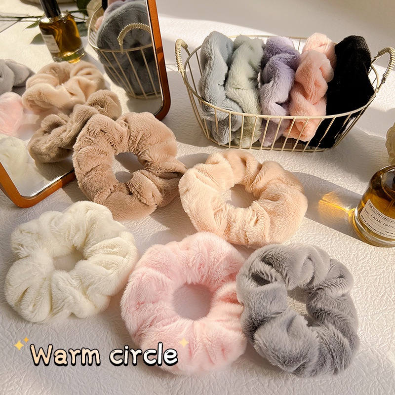 สไตล์เกาหลีตุ๊กตาสีลูกกวาดผูกผมผู้หญิงน่ารักหวานแฟชั่น Scrunchie เครื่องประดับผม