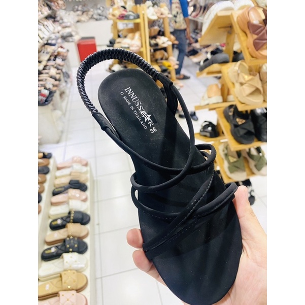 รองเท้ารัดส้น สีดำ กากี  ชมพู หน้าใขว้ 2ใขว้ แบรนด์Innus - รูปที่ 5