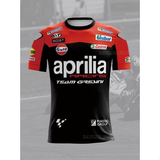 เสื้อยืด ลาย Moto For Aprilia Motorcycle Racing Team ระบายอากาศ แห้งเร็ว ไม่จางหาย แฟชั่นฤดูร้อน สําหรับผู้ชาย 2022