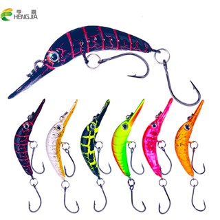 Hengjia Floating Minnow เหยื่อตกปลาประดิษฐ์ แบบแข็ง รูปตั๊กแตน 5.2 ซม. 2.5 กรัม 1 ชิ้น Insect Artificial Bait