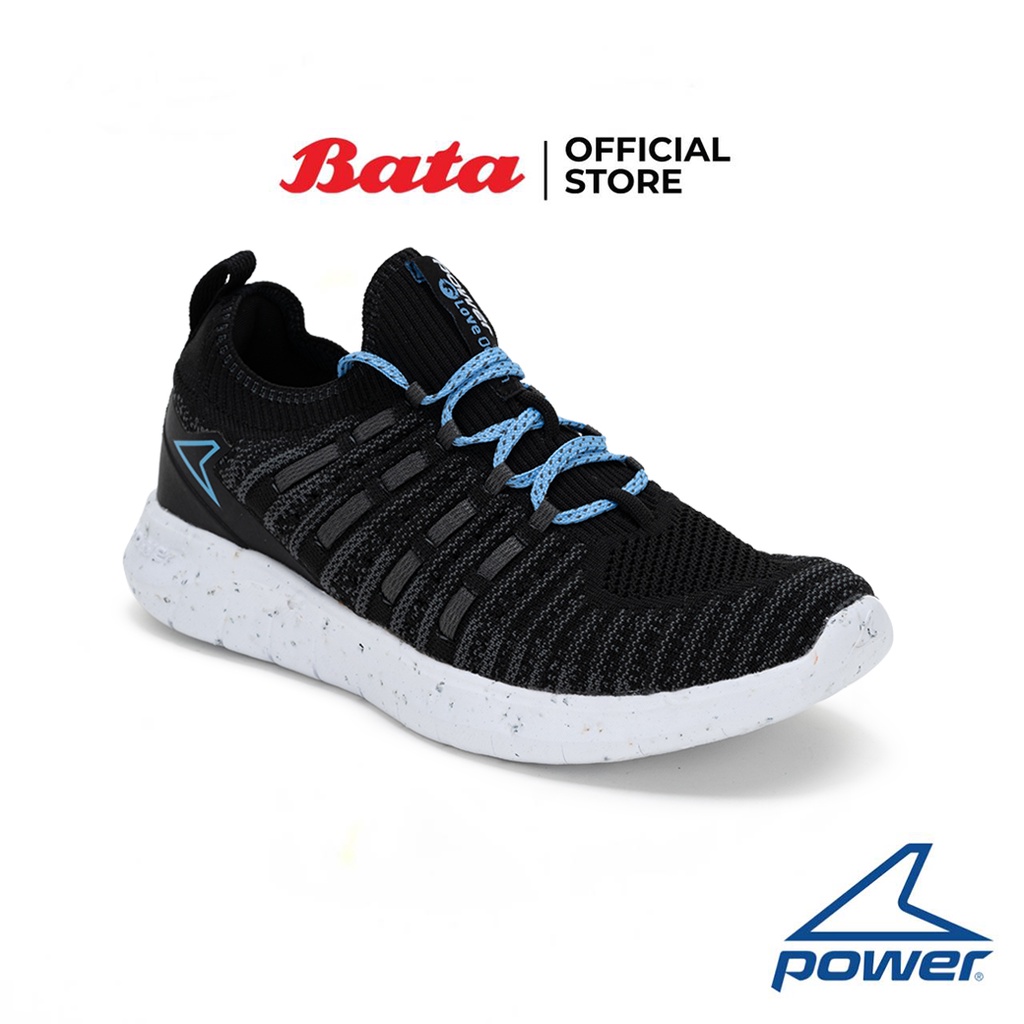 Bata บาจา ยี่ห้อ Power รองเท้าสำหรับวิ่ง แบบผูกเชือก สนีกเกอร์สำหรับวิ่ง รองเท้ากีฬา สำหรับผู้หญิง รุ่น Engage Flex 300 Lo สีดำ 5186986