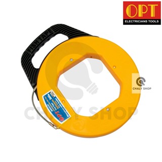 "OPT" BW0530 ฟิชเทปหุ้ม ฟิชเทปพร้อมตลับ (FISH TAPE) ลวดนำสายไฟ ความยาว 30 เมตร