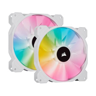 CORSAIR iCUE SP140 RGB ELITE Performance 140mm White/Black PWM Dual Fan Kit Lighting Node CORE