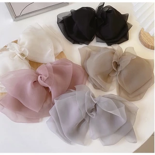 New!!💗พร้อมส่ง💗กิ๊บโบว์ติดผมแบบสปริง ผ้าชีฟองพองตัวสวย ตรงปก โบว์ขนาดใหญ่ กิ๊บติดผมสไตล์เกาหลี