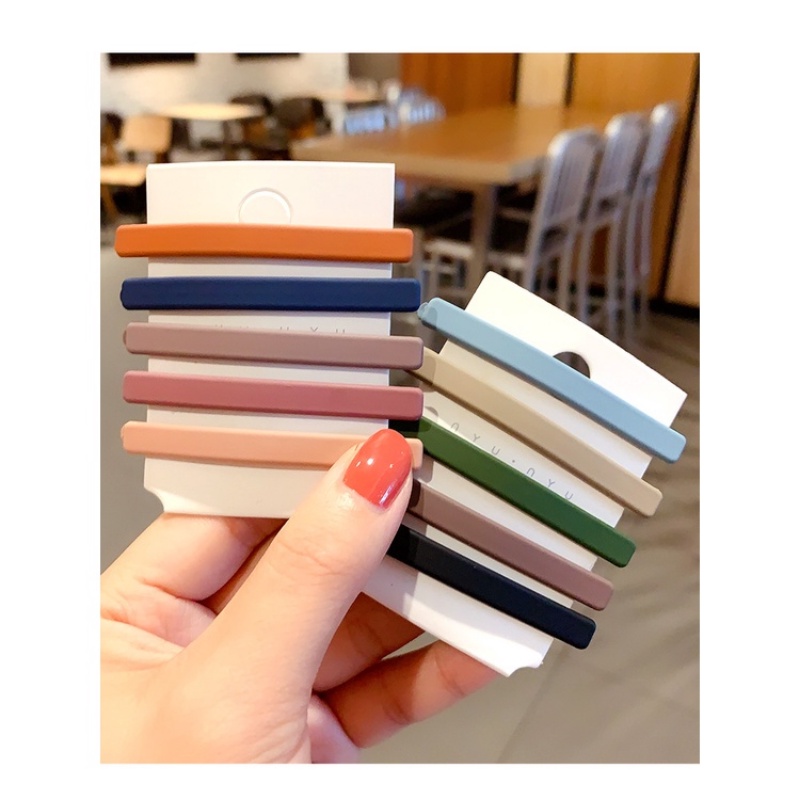 10 ชิ้น / เซต ลูกกวาด สี กิ๊บติดผม ที่เรียบง่าย โลหะ กิ๊บ สําหรับผู้หญิง หนึ่งคํา คลิปปากเป็ด คลิปหน้าม้า ด้านข้าง คลิป อุปกรณ์ผม 6 ซม. - รูปที่ 6