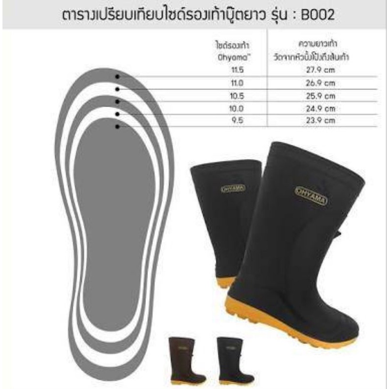 OHYAMA รองเท้าบู๊ตยางสั้น ยาว ฟู นุ่ม กันน้ำ รองเท้าบูท บู๊ท โฮยาม่า