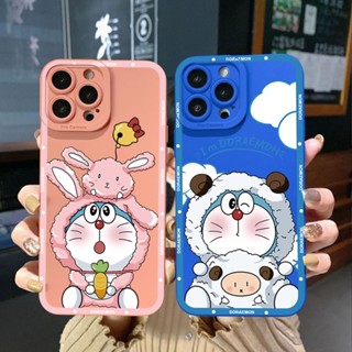 เคสโทรศัพท์มือถือ ขอบสี่เหลี่ยม ลายกระต่ายโดราเอมอนน่ารัก สําหรับ VIVO Y16 Y35 Y30 5G Y55 Y75 Y11 Y12i Y22S Y22 4G