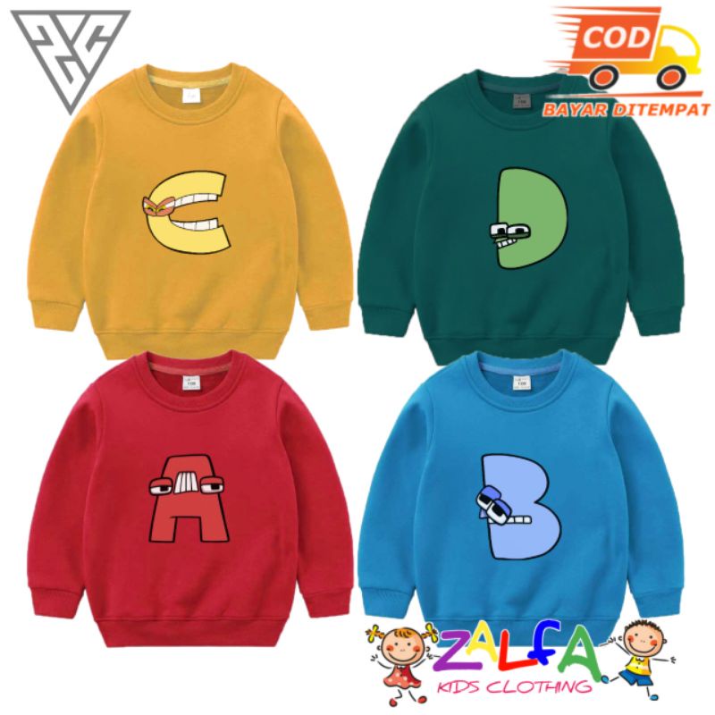 Alphabet Lore ABCD - Z เสื้อสเวตเตอร์เด็กพิมพ์ชื่อฟรี