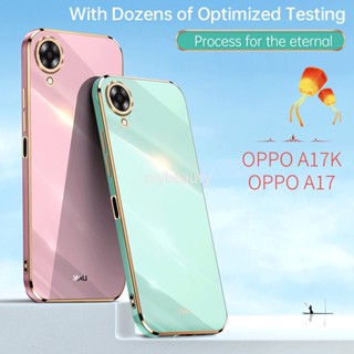 เคสโทรศัพท์ซิลิโคน แบบนิ่ม ทรงสี่เหลี่ยม กันกระแทก สําหรับ OPPO A17K A17 K OPPOA17