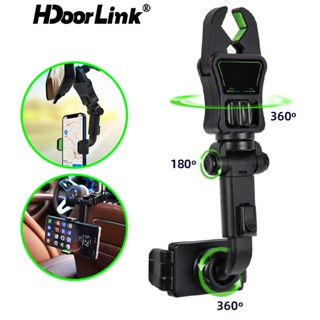 Hdoorlink 360° ที่วางโทรศัพท์ในรถยนต์ แบบหมุนได้ อเนกประสงค์ ที่วางโทรศัพท์ แบบปรับได้ ที่วางคลิปที่มั่นคง สําหรับกระจกมองหลังรถยนต์