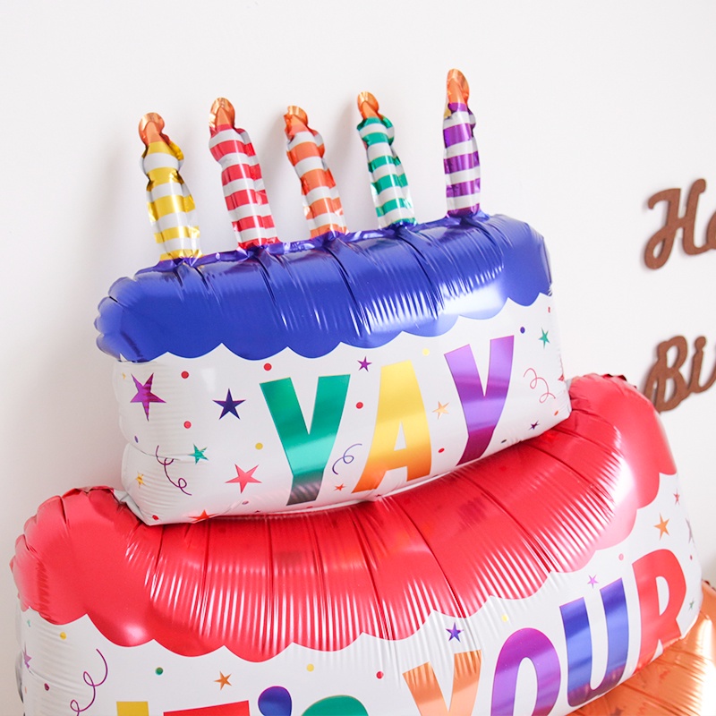 ลูกโป่งฟิล์มอลูมิเนียม สีรุ้ง ขนาด 102x62 ซม. สําหรับตกแต่งปาร์ตี้วันเกิด - รูปที่ 5