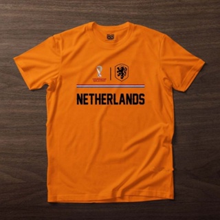 เสื้อยืดคอกลมเสื้อยืด พิมพ์ลายทีมชาติฟุตบอล Dutch Team Edition World Cup 2022S-4XL