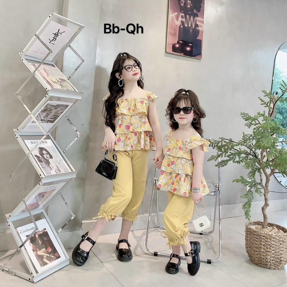 ชุดเสื้อและกางเกงลายดอกไม้สีเหลืองสําหรับเด็กผู้หญิงสําหรับเด็กทารก 12กก.-45กก.- -Page 25 Shop - K20